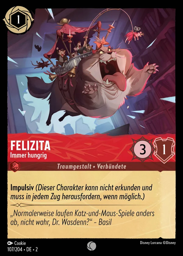 Felizita - Immer hungrig — Disney Lorcana Charakter card from Rise of the Floodborn