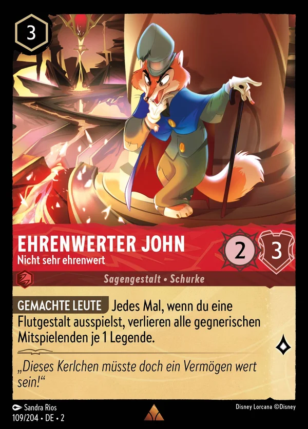 Ehrenwerter John - Nicht sehr ehrenwert — Disney Lorcana Charakter card from Rise of the Floodborn