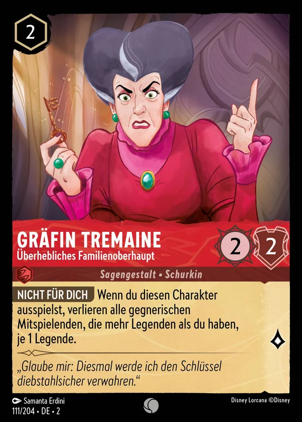 Gräfin Tremaine - Überhebliches Familienoberhaupt — Disney Lorcana Charakter card from Rise of the Floodborn