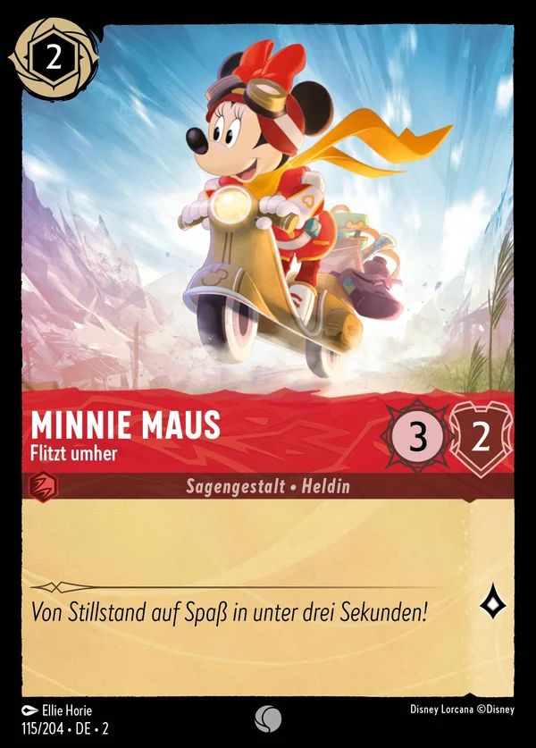 Minnie Maus - Flitzt umher — Disney Lorcana Charakter card from Rise of the Floodborn