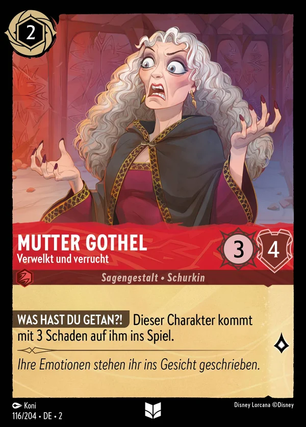 Mutter Gothel - Verwelkt und verrucht — Disney Lorcana Charakter card from Rise of the Floodborn