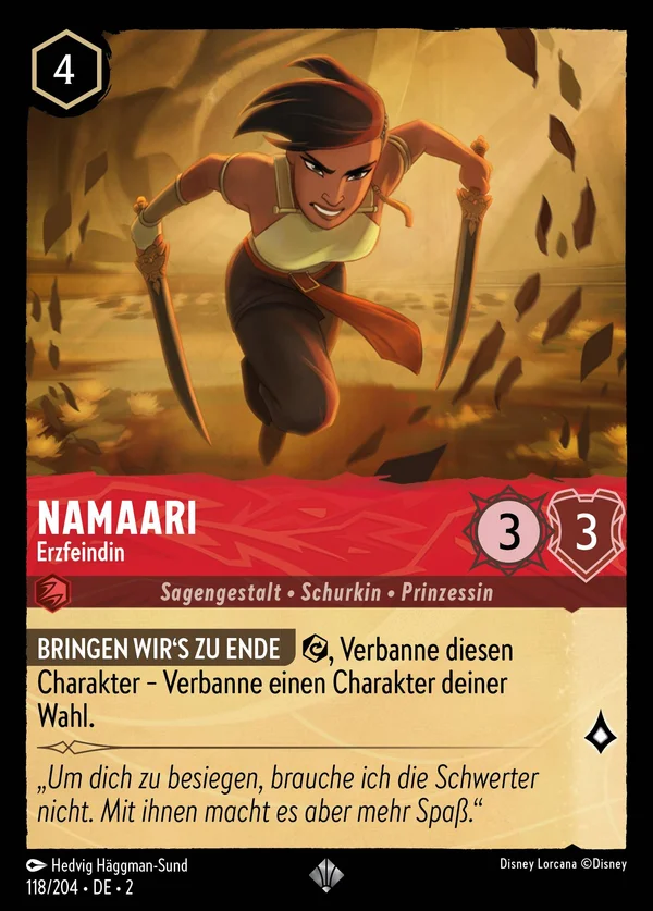 Namaari - Erzfeindin — Disney Lorcana Charakter card from Rise of the Floodborn