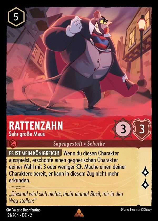 Rattenzahn - Sehr große Maus — Disney Lorcana Charakter card from Rise of the Floodborn