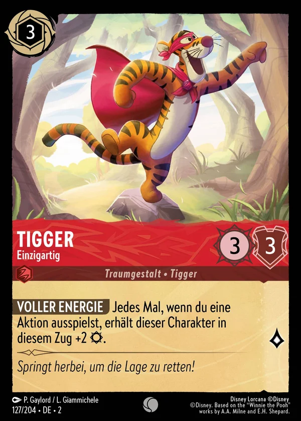 Tigger - Einzigartig — Disney Lorcana Charakter card from Rise of the Floodborn