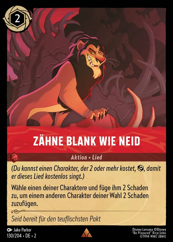 Zähne blank wie Neid — Disney Lorcana Aktion card from Rise of the Floodborn