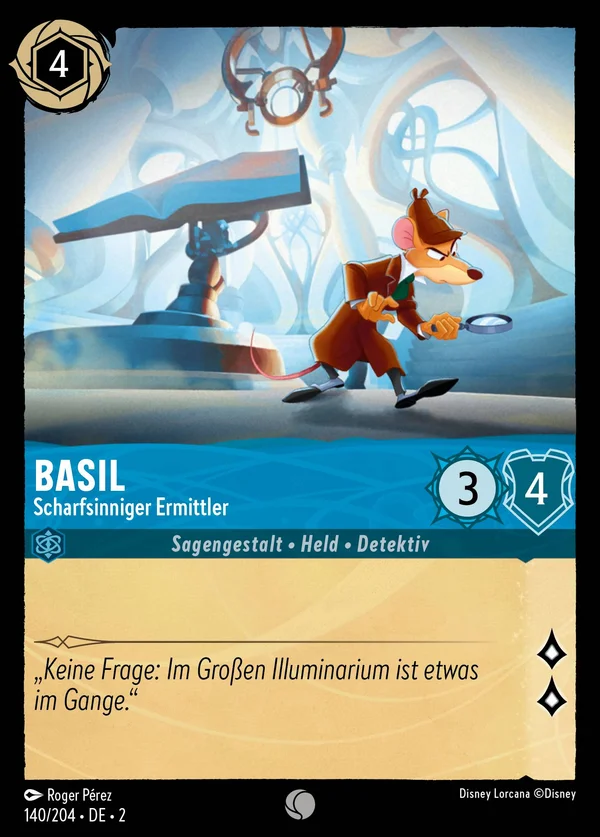 Basil - Scharfsinniger Ermittler — Disney Lorcana Charakter card from Rise of the Floodborn