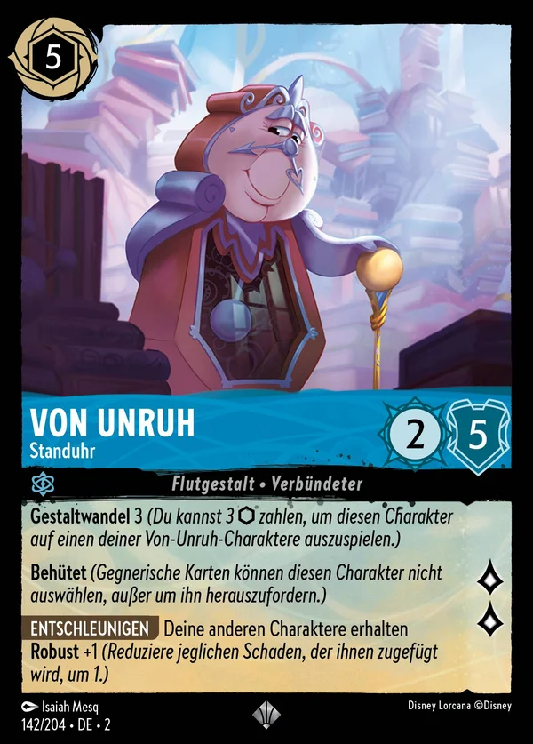 Von Unruh - Standuhr — Disney Lorcana Charakter card from Rise of the Floodborn