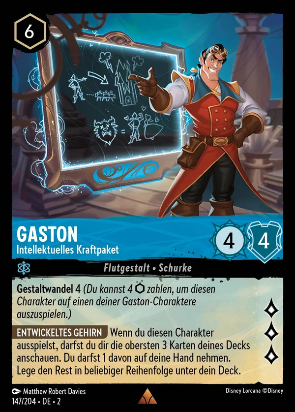 Gaston - Intellektuelles Kraftpaket — Disney Lorcana Charakter card from Rise of the Floodborn