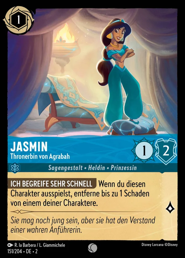 Jasmin - Thronerbin von Agrabah — Disney Lorcana Charakter card from Rise of the Floodborn