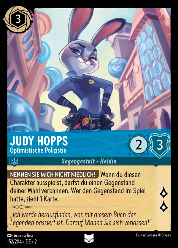 Judy Hopps - Optimistische Polizistin — Disney Lorcana Charakter card from Rise of the Floodborn