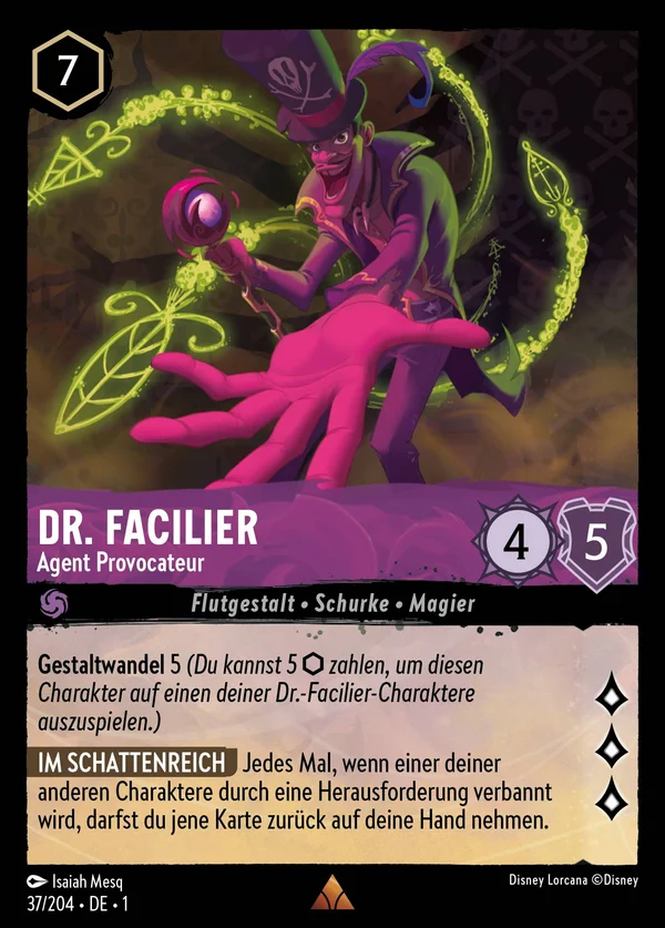 Dr. Facilier - Agent Provocateur — Disney Lorcana Charakter card from The First Chapter
