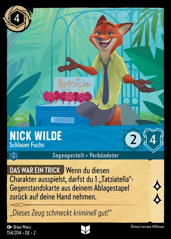 Nick Wilde - Schlauer Fuchs — Disney Lorcana Charakter card from Rise of the Floodborn