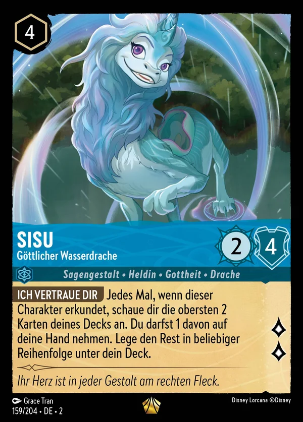 Sisu - Göttlicher Wasserdrache — Disney Lorcana Charakter card from Rise of the Floodborn