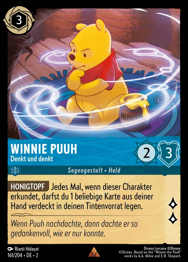 Winnie Puuh - Denkt und denkt — Disney Lorcana Charakter card from Rise of the Floodborn