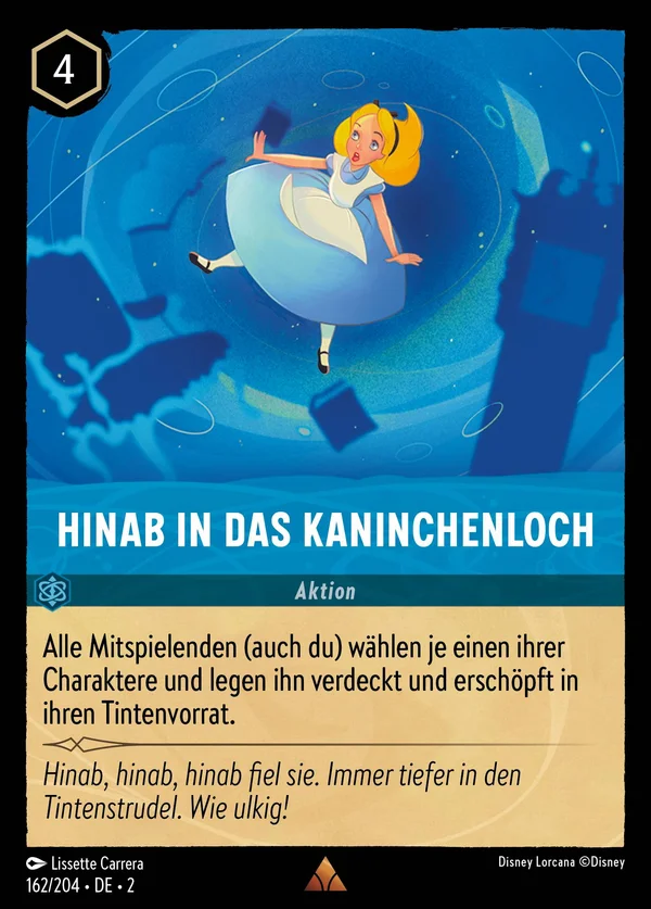 Hinab in das Kaninchenloch — Disney Lorcana Aktion card from Rise of the Floodborn