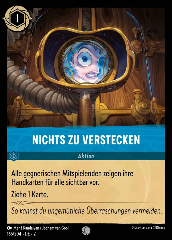 Nichts zu verstecken — Disney Lorcana Aktion card from Rise of the Floodborn