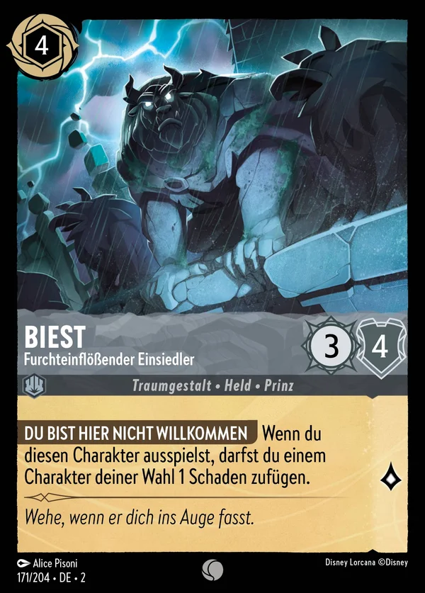 Biest - Furchteinflößender Einsiedler — Disney Lorcana Charakter card from Rise of the Floodborn