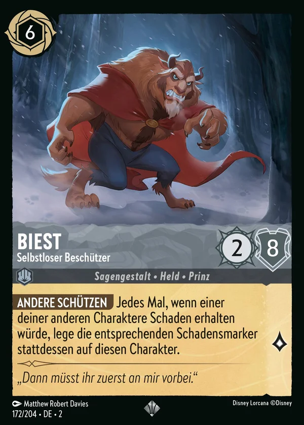 Biest - Selbstloser Beschützer — Disney Lorcana Charakter card from Rise of the Floodborn