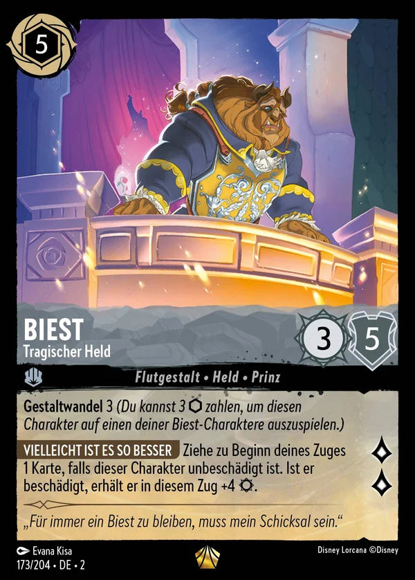 Biest - Tragischer Held — Disney Lorcana Charakter card from Rise of the Floodborn