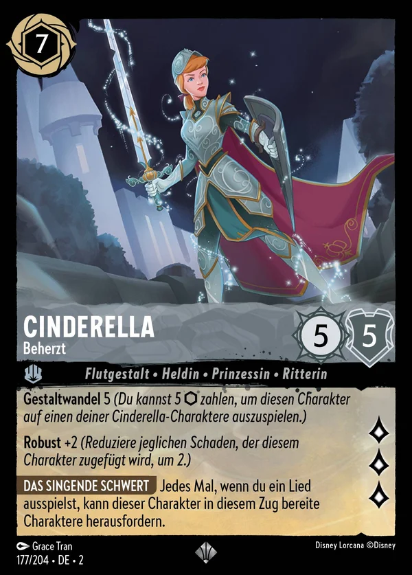 Cinderella - Beherzt — Disney Lorcana Charakter card from Rise of the Floodborn