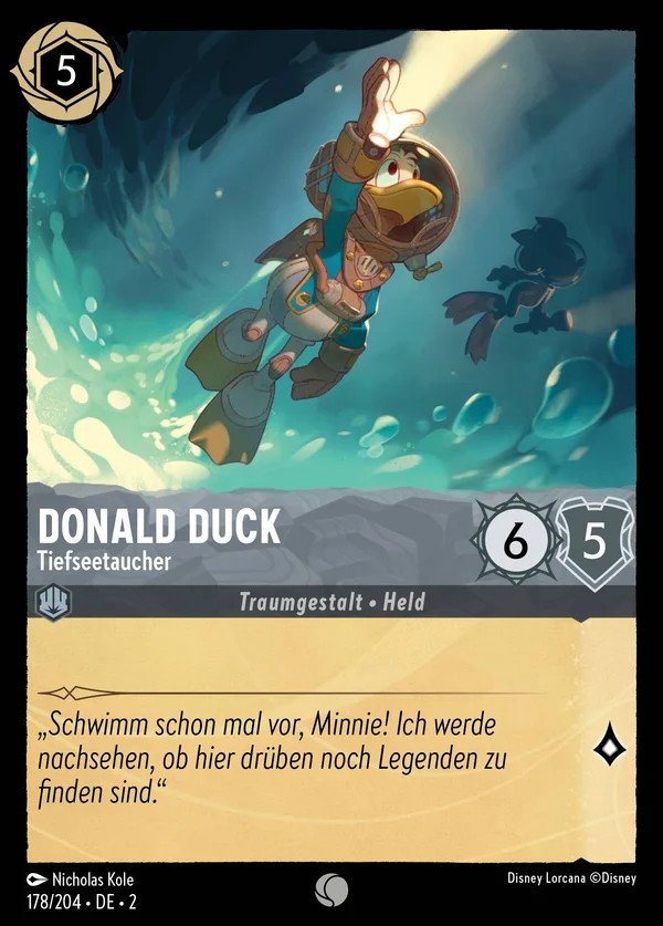 Donald Duck - Tiefseetaucher — Disney Lorcana Charakter card from Rise of the Floodborn