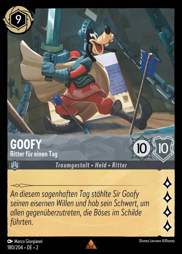 Goofy - Ritter für einen Tag — Disney Lorcana Charakter card from Rise of the Floodborn