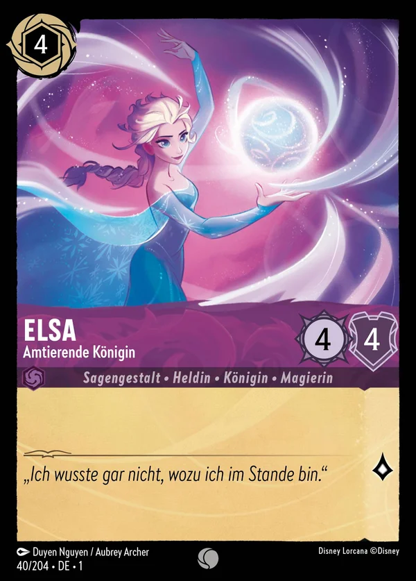 Elsa - Amtierende Königin — Disney Lorcana Charakter card from The First Chapter