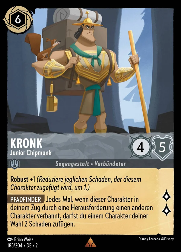 Kronk - Junior Chipmunk — Disney Lorcana Charakter card from Rise of the Floodborn