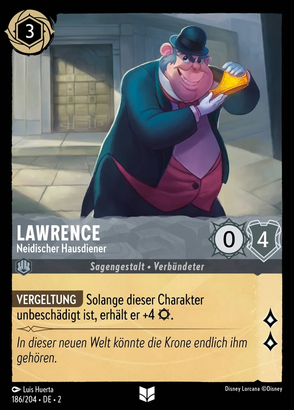 Lawrence - Neidischer Hausdiener — Disney Lorcana Charakter card from Rise of the Floodborn