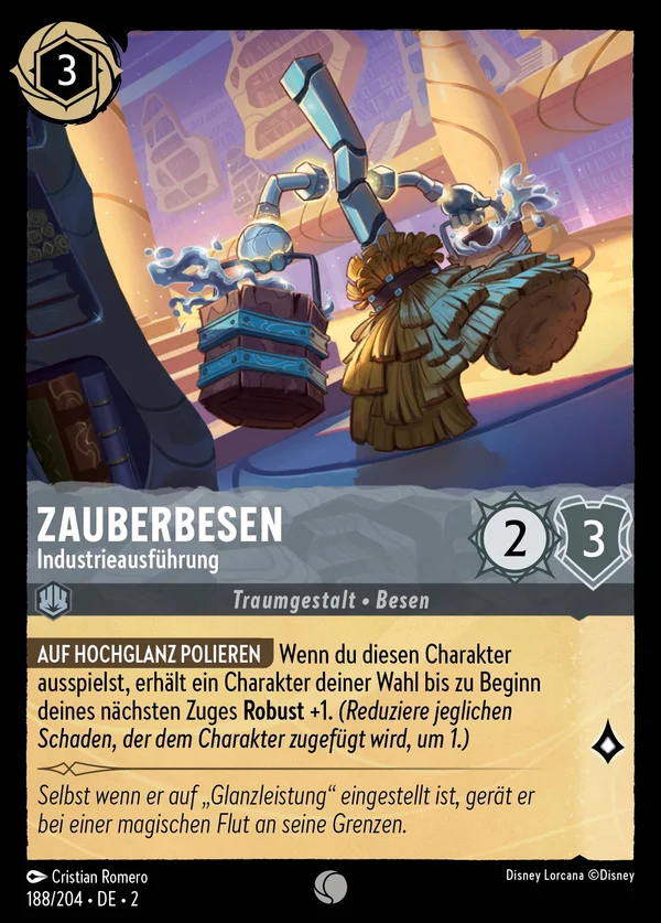 Zauberbesen - Industrieausführung — Disney Lorcana Charakter card from Rise of the Floodborn