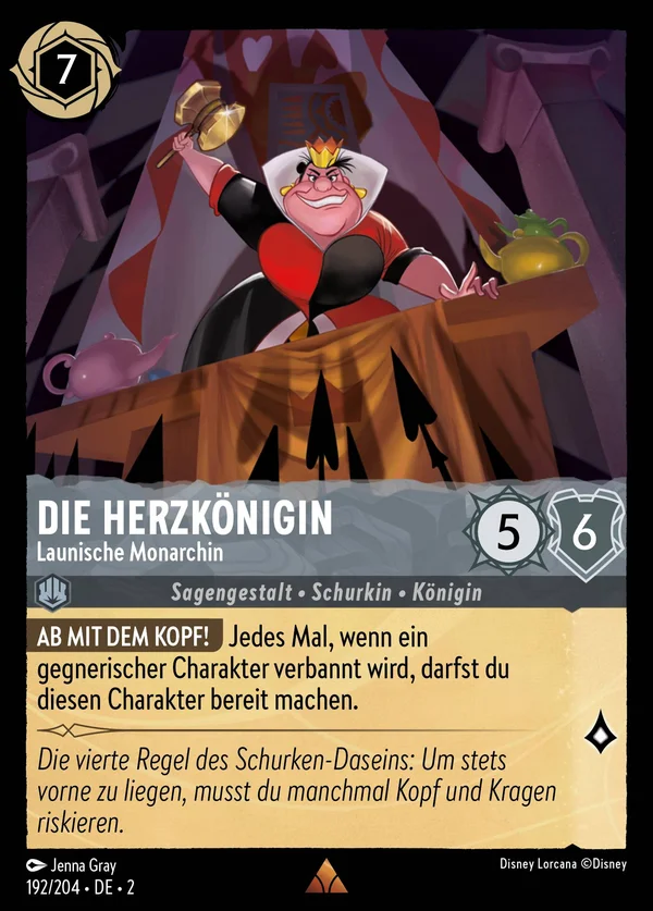 Die Herzkönigin - Launische Monarchin — Disney Lorcana Charakter card from Rise of the Floodborn