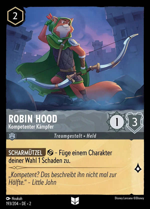 Robin Hood - Kompetenter Kämpfer — Disney Lorcana Charakter card from Rise of the Floodborn