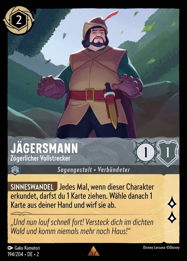 Jägersmann - Zögerlicher Vollstrecker — Disney Lorcana Charakter card from Rise of the Floodborn