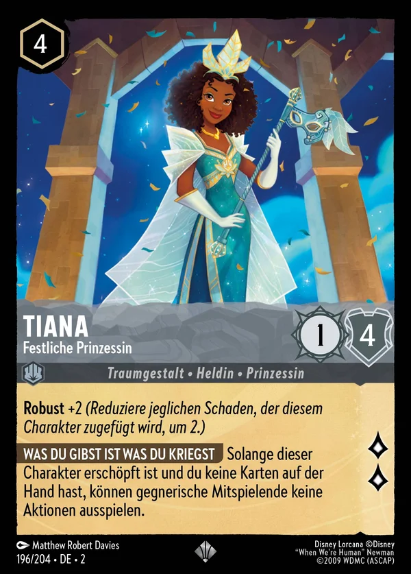 Tiana - Festliche Prinzessin — Disney Lorcana Charakter card from Rise of the Floodborn