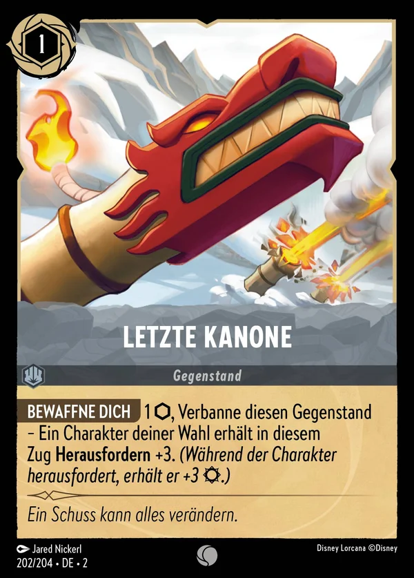 Letzte Kanone — Disney Lorcana Gegenstand card from Rise of the Floodborn