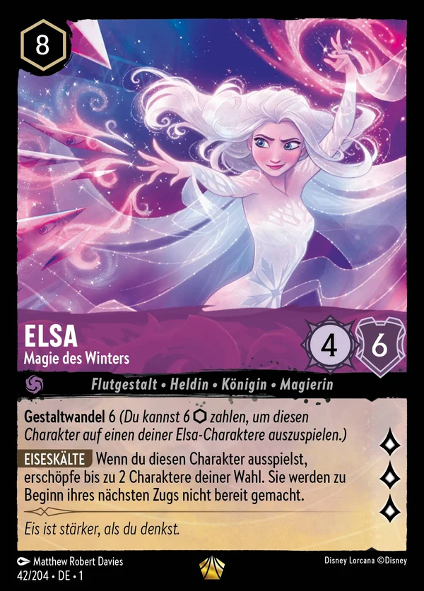 Elsa - Magie des Winters — Disney Lorcana Charakter card from The First Chapter