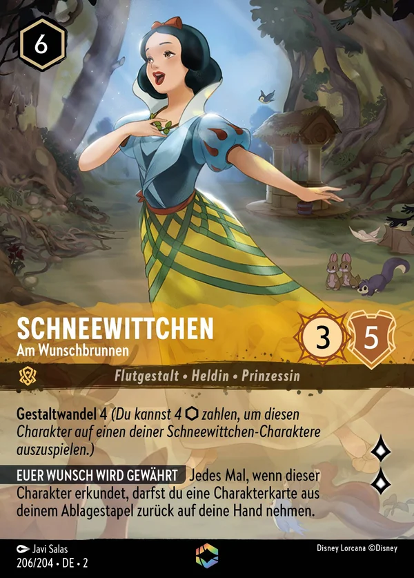 Schneewittchen - Am Wunschbrunnen — Disney Lorcana Charakter card from Rise of the Floodborn