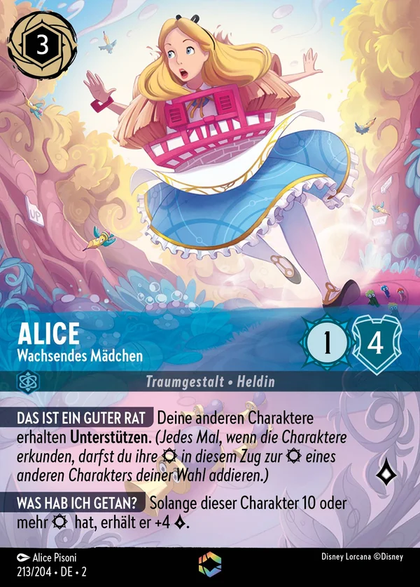 Alice - Wachsendes Mädchen — Disney Lorcana Charakter card from Rise of the Floodborn