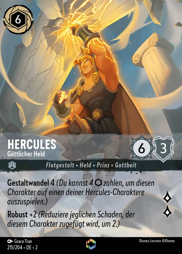 Hercules - Göttlicher Held — Disney Lorcana Charakter card from Rise of the Floodborn