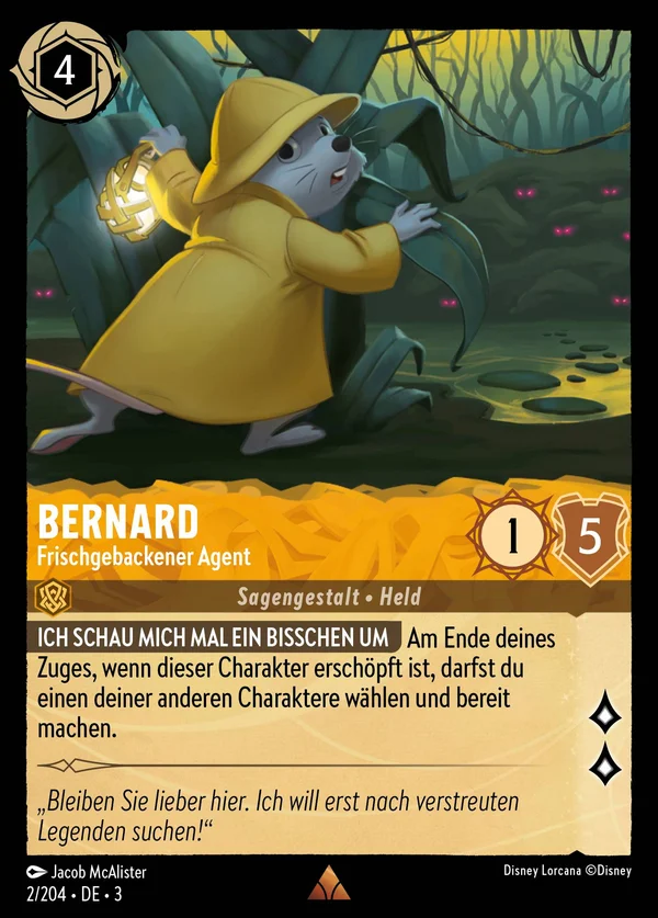 Bernard - Frischgebackener Agent — Disney Lorcana Charakter card from Into the Inklands