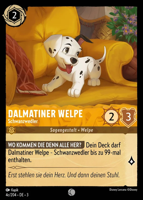 Dalmatiner Welpe - Schwanzwedler — Disney Lorcana Charakter card from Into the Inklands