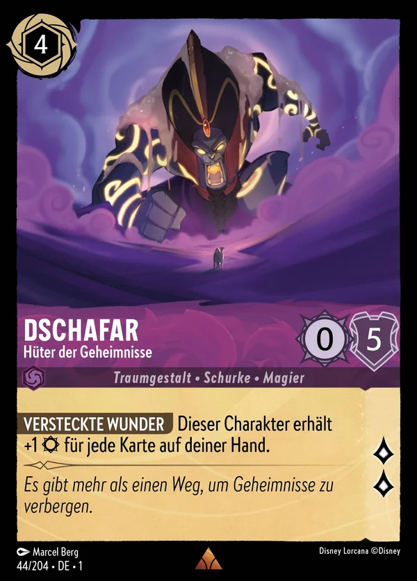 Dschafar - Hüter der Geheimnisse — Disney Lorcana Charakter card from The First Chapter