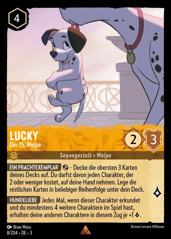 Lucky - Der 15. Welpe — Disney Lorcana Charakter card from Into the Inklands