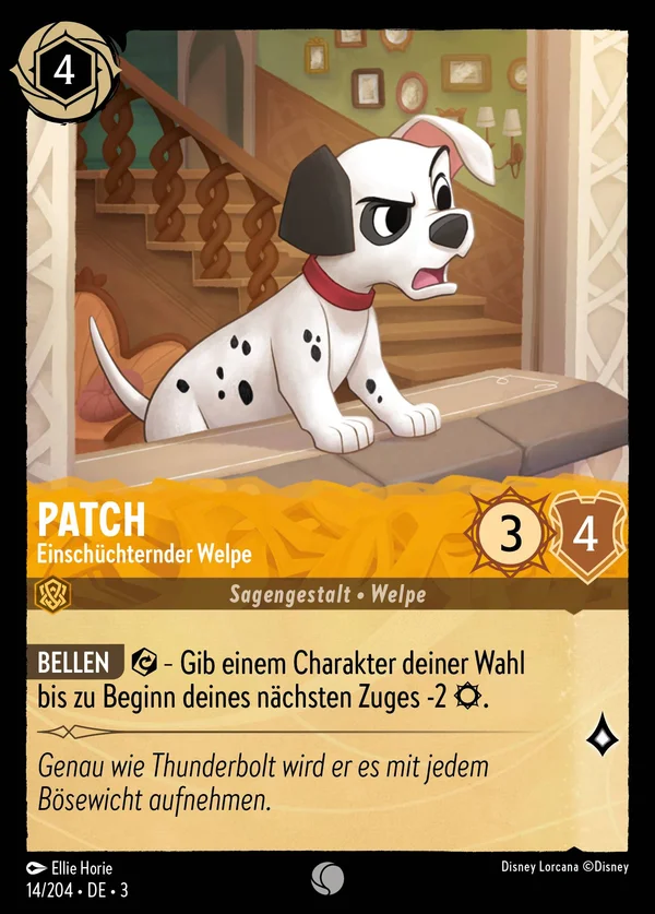 Patch - Einschüchternder Welpe — Disney Lorcana Charakter card from Into the Inklands