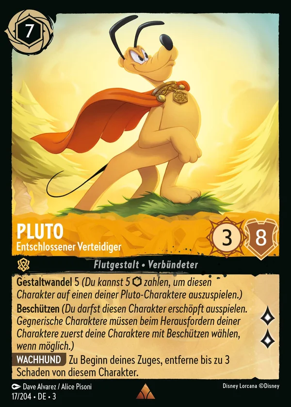Pluto - Entschlossener Verteidiger — Disney Lorcana Charakter card from Into the Inklands