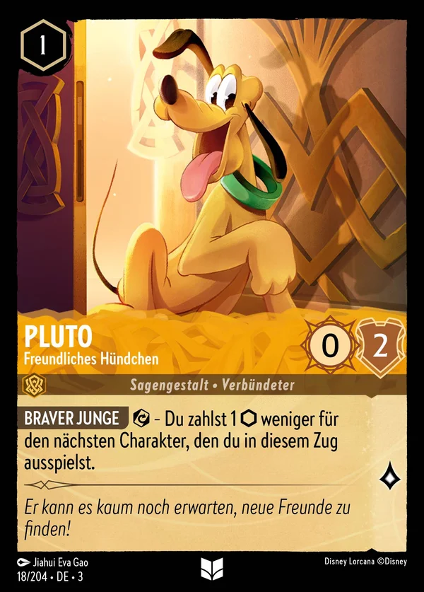 Pluto - Freundliches Hündchen — Disney Lorcana Charakter card from Into the Inklands