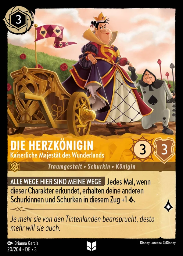 Die Herzkönigin - Kaiserliche Majestät des Wunderlands — Disney Lorcana Charakter card from Into the Inklands