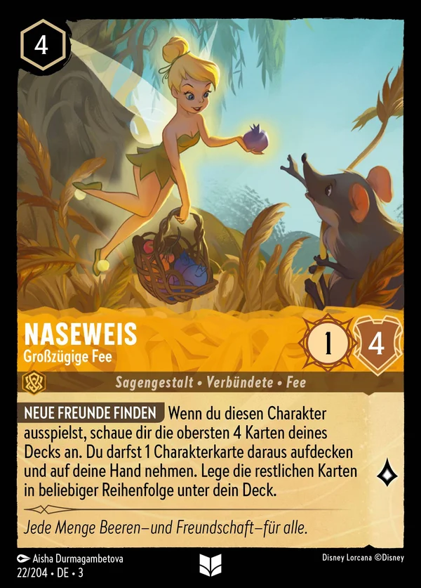 Naseweis - Großzügige Fee — Disney Lorcana Charakter card from Into the Inklands