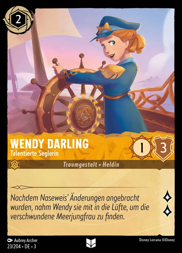 Wendy Darling - Talentierte Seglerin — Disney Lorcana Charakter card from Into the Inklands