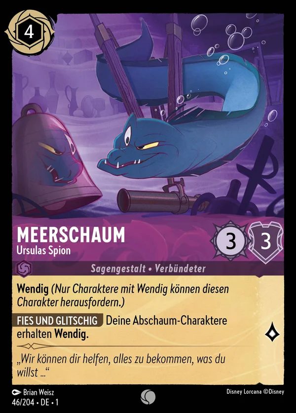 Meerschaum - Ursulas Spion — Disney Lorcana Charakter card from The First Chapter